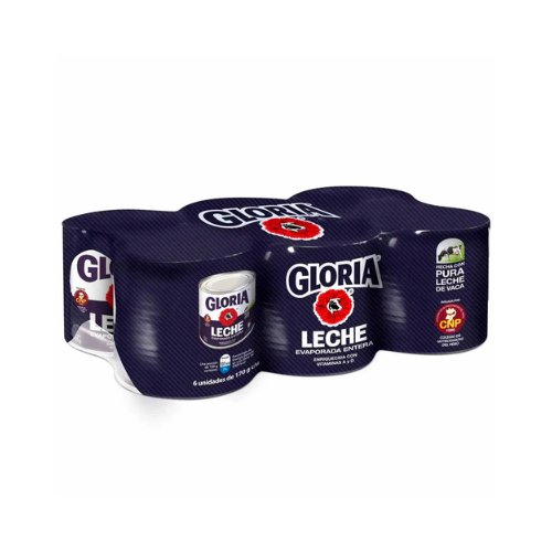 Leche Entera Gloria 6 Latas Pequeñas