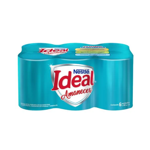 Mezcla Láctea Ideal Amanecer Lata 390g paquete 6un